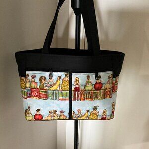 Hawaii's Kauai island Mailelani designed 'Fruit Ladies' tote bag NWOT